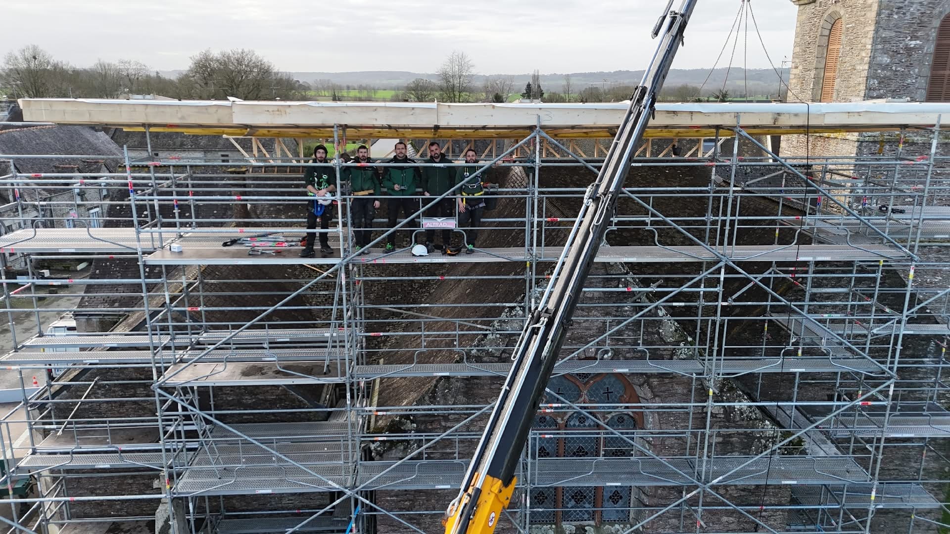 Vue de l'échafaudage