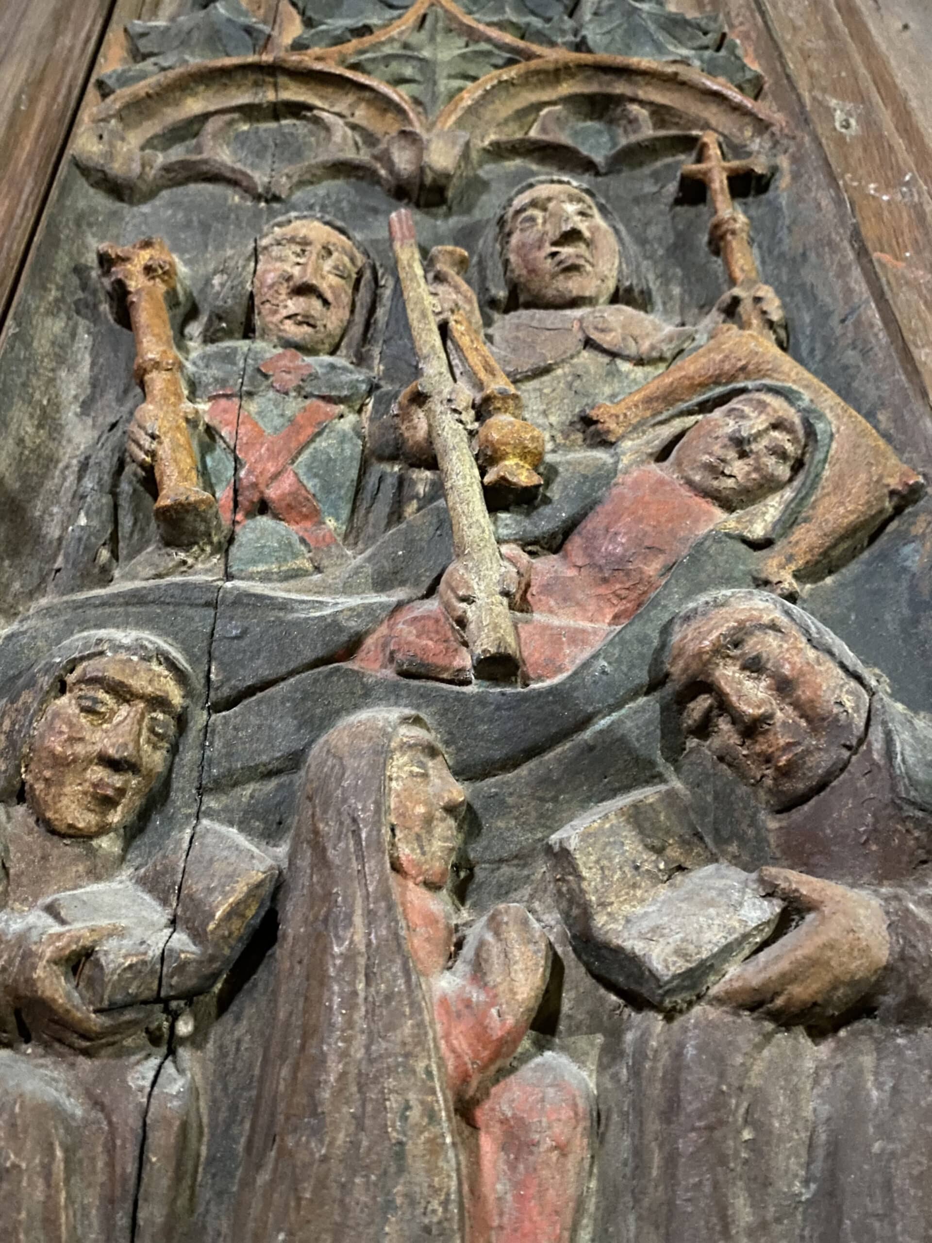 Mort de la Vierge, église Saint-Léry, Saint-Léry, détail